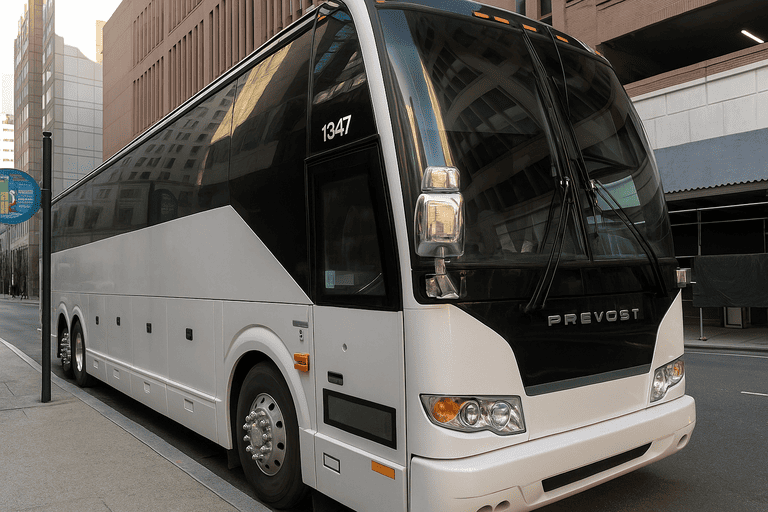 a Charter Bus Rental Mobile coach bus
