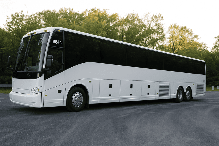 exterior of Charter Bus Rental Mobile coach bus